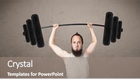  Presentation with lifting weights - Presentation consisting of funny skinny guy lifting incredible background and a  colored foreground