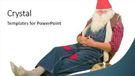  Presentation with socks - Amazing slides having funny sleeping garden gnome backdrop and a white colored foreground