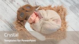  Presentation with sleeping baby - Amazing PPT layouts having funny sleeping wrapped newborn baby backdrop and a coral colored foreground