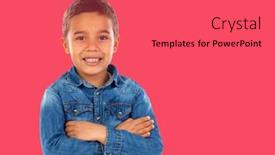  Presentation with black child - Presentation theme featuring funny-small-child-with-dark background and a red colored foreground