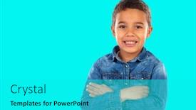  Presentation with black child - Presentation theme with funny-small-child-with-dark background and a cyan colored foreground