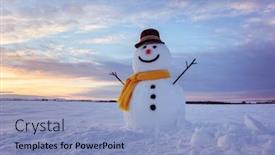  Presentation with black yellow - Colorful PPT theme enhanced with funny-snowman-in-stylish-black backdrop and a light blue colored foreground