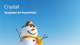  Presentation with blue yellow - Slide deck featuring funny-snowman-in-stylish-brown background and a teal colored foreground