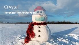  Presentation with red medical - Presentation featuring funny-snowman-in-stylish-red background and a teal colored foreground