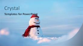  Presentation with christmass - Beautiful slide deck featuring funny-snowman-in-stylish-red backdrop and a light blue colored foreground