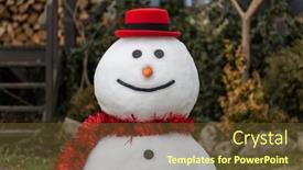  Presentation with christmass - PPT layouts having funny-snowman-in-stylish-red background and a tawny brown colored foreground