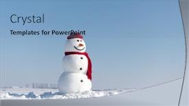  Presentation with red carpet retro style - Amazing PPT theme having funny-snowman-in-stylish-red backdrop and a light blue colored foreground