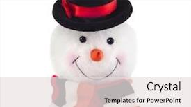  Presentation with snowman - Amazing presentation theme having funny snowman isolated on white backdrop and a white colored foreground