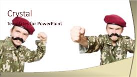  Presentation with military soldier leader - Slide deck enhanced with funny soldier in military concept background and a lemonade colored foreground