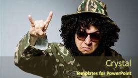  Presentation with military - Beautiful presentation design featuring funny soldier in military concept backdrop and a tawny brown colored foreground