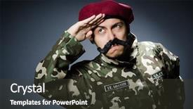  Presentation with military soldier leader - Beautiful presentation featuring  backdrop and a  colored foreground