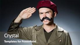  Presentation with military - Amazing slides having funny-soldier-in-military-concept backdrop and a tawny brown colored foreground