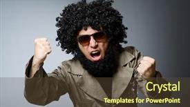  Presentation with military - Slide set having dictator - funny soldier in military concept background and a tawny brown colored foreground