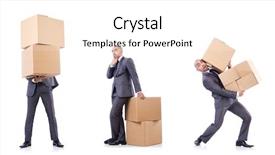  Presentation with photo collage for company behind the scen - Theme featuring funny stacks - collage of photos with man background and a white colored foreground