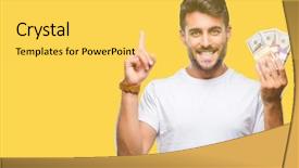  Presentation with multiracial team of young doctors stacking hands - Amazing presentation design having funny stacks - young handsome man holding stack backdrop and a yellow colored foreground