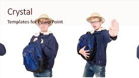  Presentation with kids in kenya safari - Amazing slide deck having funny student wearing safari hat backdrop and a lemonade colored foreground