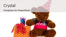  Presentation with funny animals - Beautiful slide deck featuring funny stuffed bear with colorful backdrop and a  colored foreground