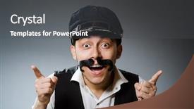  Presentation with taxi - Presentation design having funny taxi driver wearing peaked background and a dark gray colored foreground