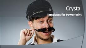  Presentation with driver - Slides consisting of funny taxi driver wearing peaked background and a dark gray colored foreground