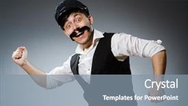  Presentation with taxi - Presentation theme having funny taxi driver wearing peaked background and a  colored foreground