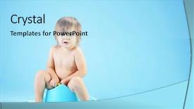  Presentation with studio - Slides enhanced with funny toddler sitting on potty background and a arctic colored foreground