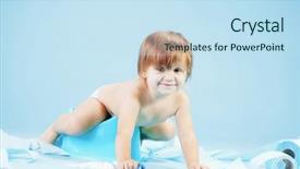  Presentation with studio - PPT layouts consisting of funny toddler sitting on potty background and a sky blue colored foreground