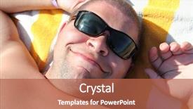  Presentation with tourist - Amazing slides having funny tourist face in sunglasses backdrop and a  colored foreground