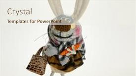  Presentation with toy - Presentation theme consisting of funny-toy-hare-dressed background and a sky blue colored foreground