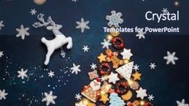  Presentation with cookies christmas - Theme enhanced with funny trees - assorted christmas cookies background and a ocean colored foreground