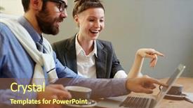  Presentation with man joined woman - Presentation theme featuring funny trend or curious news background and a tawny brown colored foreground