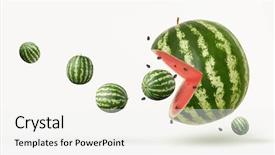  Presentation with funny - PPT layouts consisting of funny watermelon on a white background and a white colored foreground
