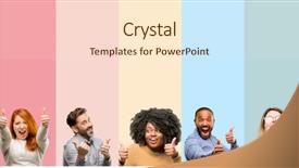  Presentation with cool - PPT theme enhanced with funny welcome - cool group of people woman background and a cream colored foreground