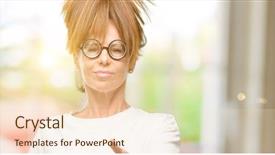  Presentation with trust - Theme featuring funny welcome - crazy middle age woman wearing background and a lemonade colored foreground