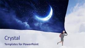  Presentation with sexy santa woman red - Colorful PPT layouts enhanced with funny welcome - santa woman running with red backdrop and a  colored foreground