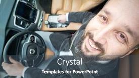  Presentation with luxury car - Colorful presentation enhanced with funny-wide-angle backdrop and a ocean colored foreground