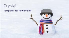 Presentation with snowman - Beautiful presentation featuring funny-winter-card backdrop and a sky blue colored foreground