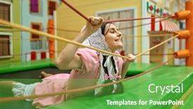  Presentation with daycare - Slides enhanced with funny-woman-like-baby-having background and a  colored foreground