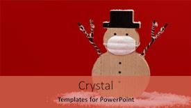  Presentation with snowman - Slides featuring funny-wooden-snowman-wearing background and a red colored foreground