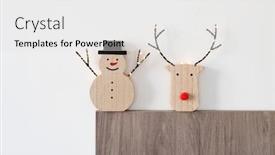  Presentation with snowman - Cool new PPT theme with funny-wooden-snowman backdrop and a white colored foreground