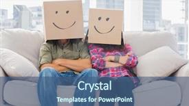  Presentation with faces - Presentation theme featuring their heads with smiley faces background and a ocean colored foreground