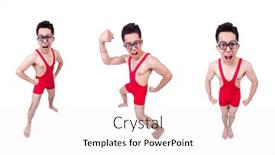  Presentation with wrestler - Colorful PPT layouts enhanced with funny-wrestler-isolated-on-white backdrop and a sky blue colored foreground