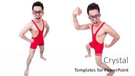  Presentation with wrestler - Audience pleasing PPT theme consisting of funny-wrestler-isolated-on-white backdrop and a white colored foreground