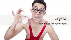  Presentation with wrestler - Cool new presentation design with funny wrestler with winners medal backdrop and a  colored foreground