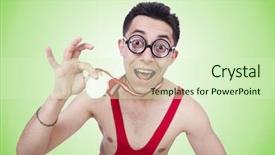  Presentation with wrestler - Beautiful slide deck featuring funny wrestler with winners medal backdrop and a soft green colored foreground