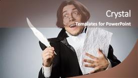  Presentation with quill pen - Amazing PPT layouts having funny writer with quill backdrop and a violet colored foreground