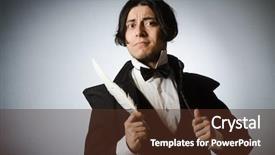  Presentation with quill pen - Amazing presentation having funny writer with quill backdrop and a tawny brown colored foreground