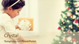  Presentation with christmas presents - PPT theme featuring funny xmas - holidays presents christmas x-mas concept background and a lemonade colored foreground