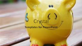  Presentation with yellow wood - Presentation theme consisting of funny-yellow-piggy-bank background and a gold colored foreground