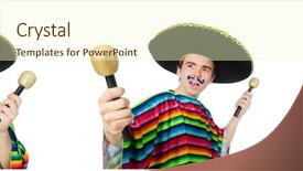  Presentation with mexican - Slides featuring funny young mexican shaking maracas background and a cream colored foreground