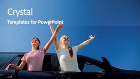  Presentation with black people - Slides having funny young people looking out the window black car background and a teal colored foreground